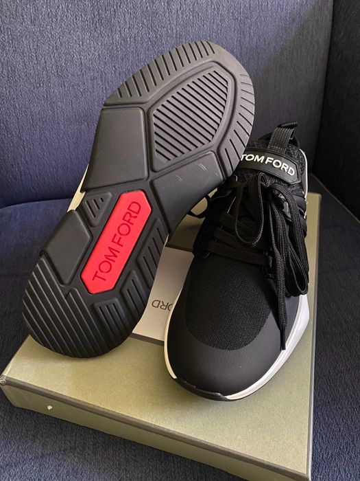 TOM FORD Jago panelled logo-patch sneakers