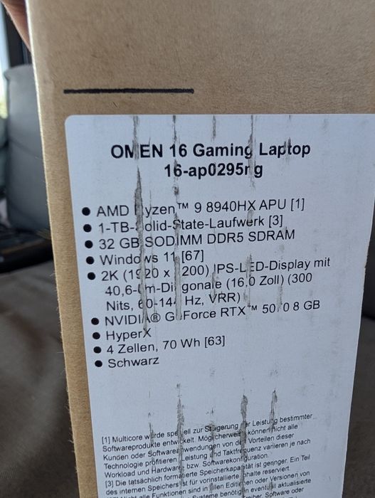 SIGILAT - Laptop Gaming HP Omen 16-ap0295ng - Ryzen 9 8940HX  - RTX 5070 - 32GB DDR5