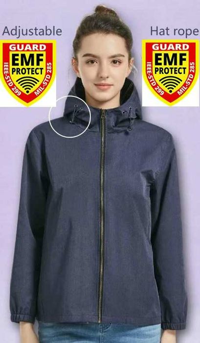 Екранирано Яке с Метални Нишки ЕМП Електромагнитен Щит EMP Излъчване