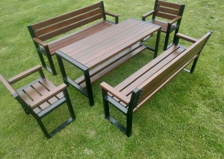 Градински мебели от дървен масив и желязо (маси, пейки, кресла)