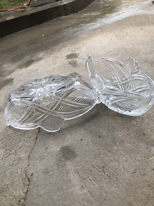 Хрустальные вазочки лодочки 2 вида