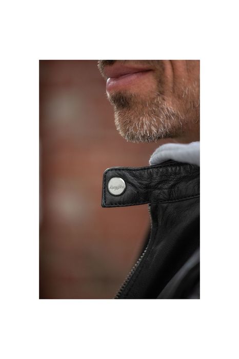 Geaca de Piele Barbati Mauritius Neagra Rylo