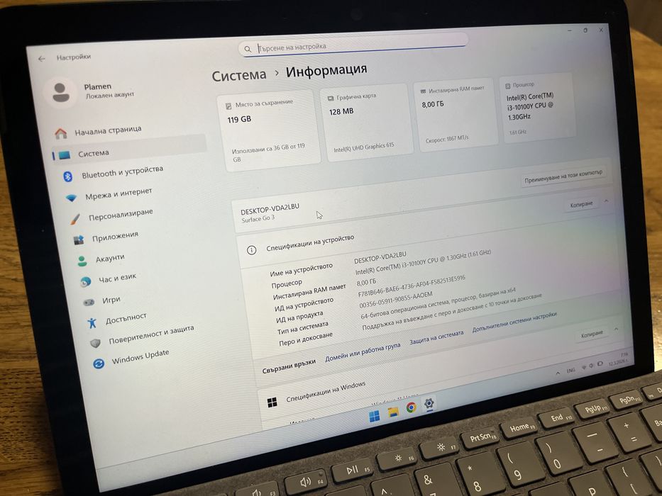 Microsoft Surface Go 3, Intel Core i3