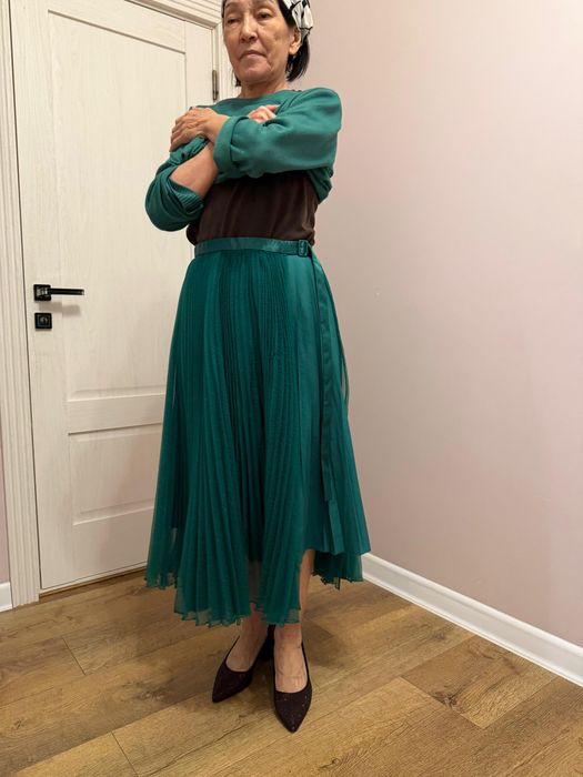 Новая юбка h&m на запах нарядная зеленая