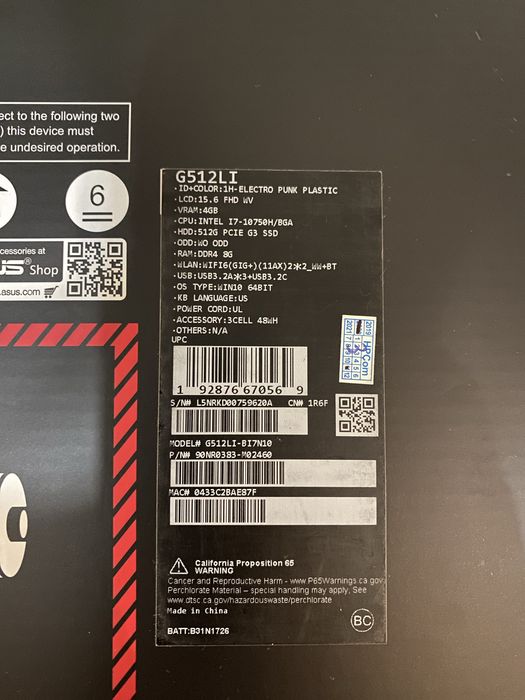 Asus ROG Strix G15 G512LI-BI7N10 Laptop