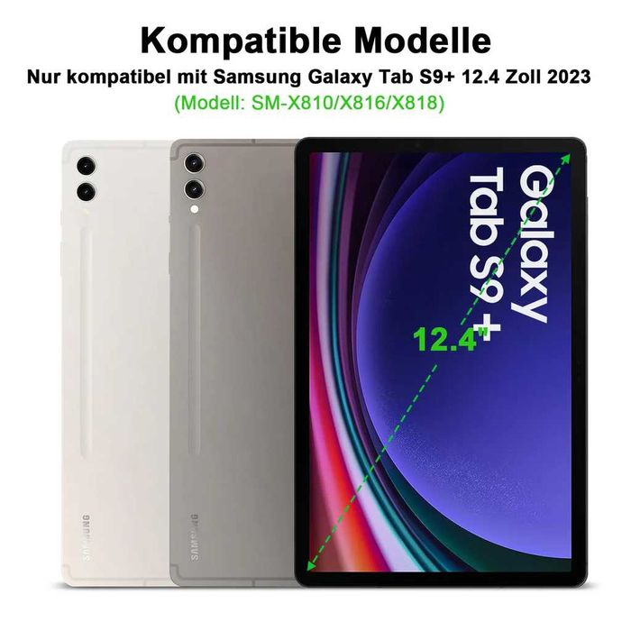 Husă tastatură iluminată Samsung Galaxy Tab S9 Plus 12.4 2023,QWERTZ