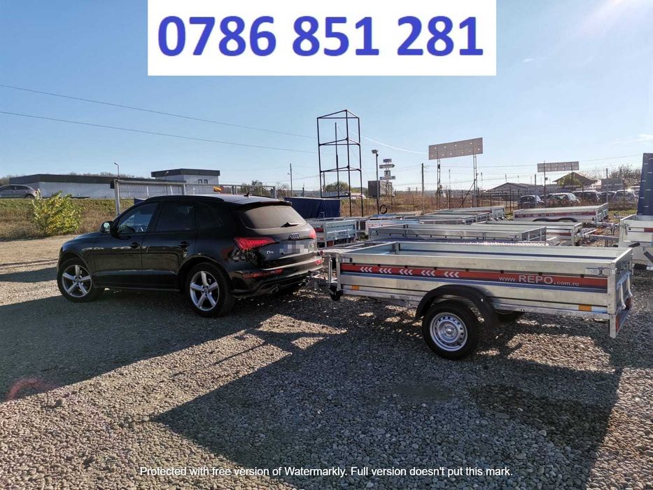 Remorca 750 Kg Auto Dublu Ax Prelata Apicola Trailer Moto