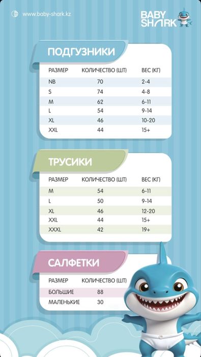 Подгузники Baby Shark