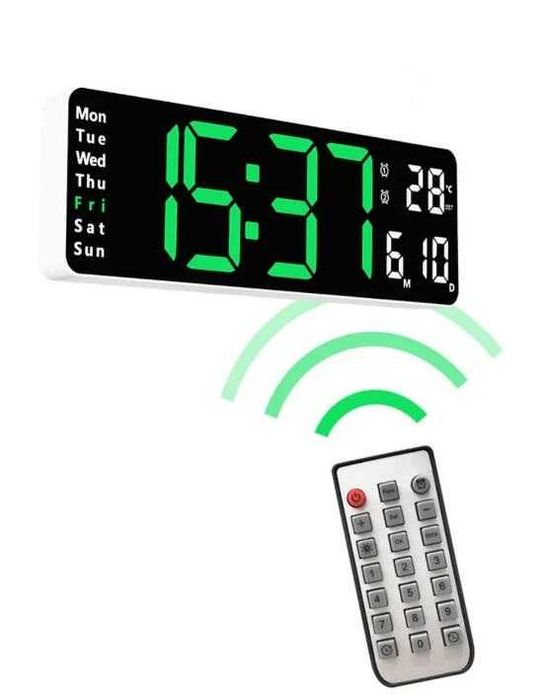 Голям електронен чaсoвник DS-6629, с термометър и дистанционно