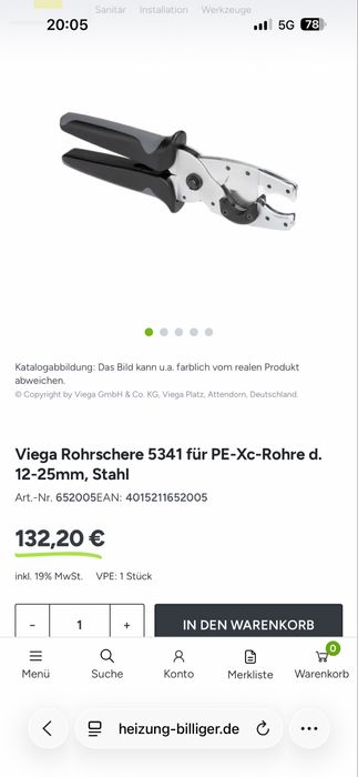 Viega ножици за PE-Xc