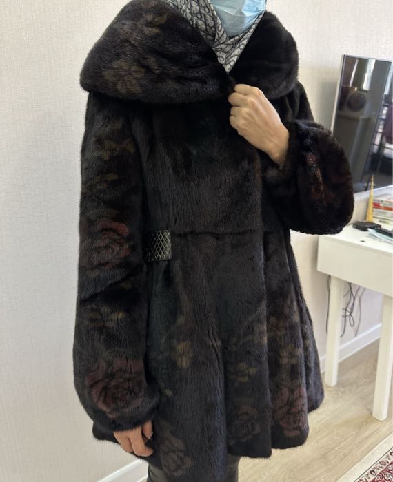 Норковая шуба цветная