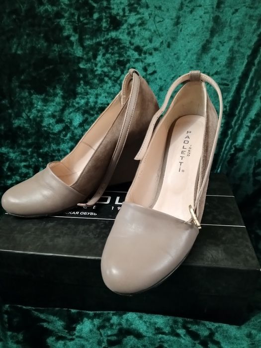 Туфли на платформе 36 размер, кожа, замша