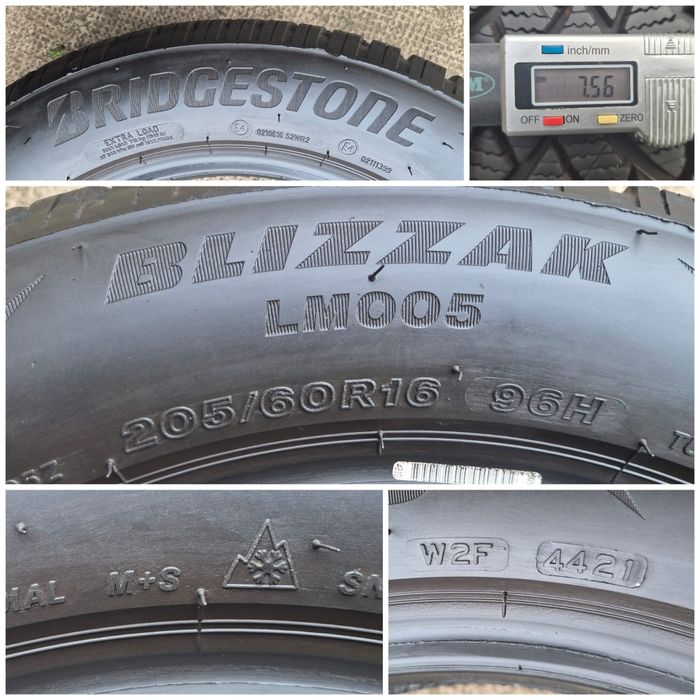 O bucată 205/60 R16 M+S iarnă - una Bridgestone