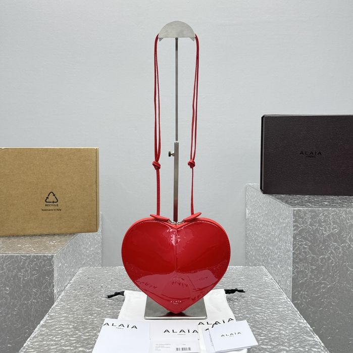 Geanta Alaia Le Coeur 21 cm, rosu lac, Premium