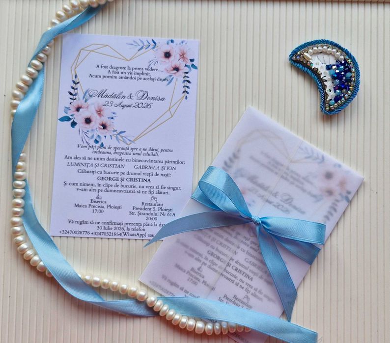 Invitații personalizate pentru nuntă și botez