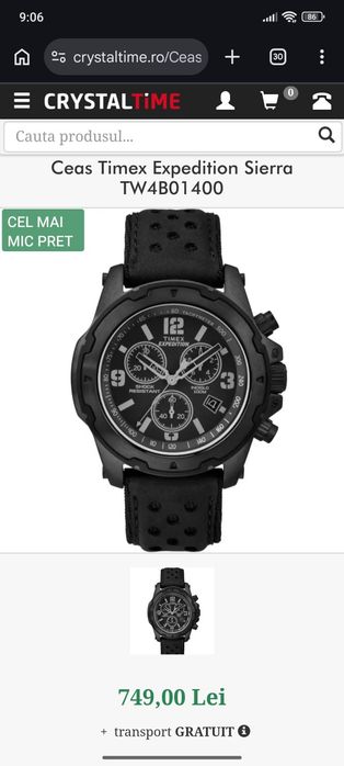 Ceas Timex Expedition Shock Chronograph TW4B01400 – Pachet complet + curele