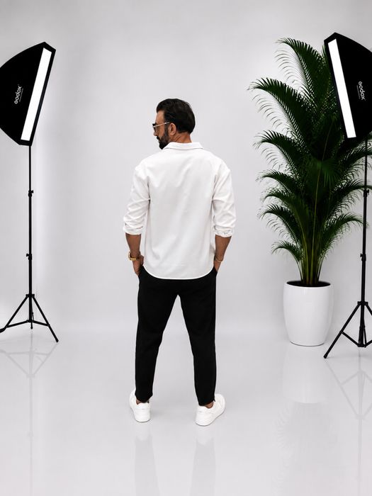 Compleu Barbati %95 Bumbac %5 Polyester Elegant camasa alba &pantalonui Negeri