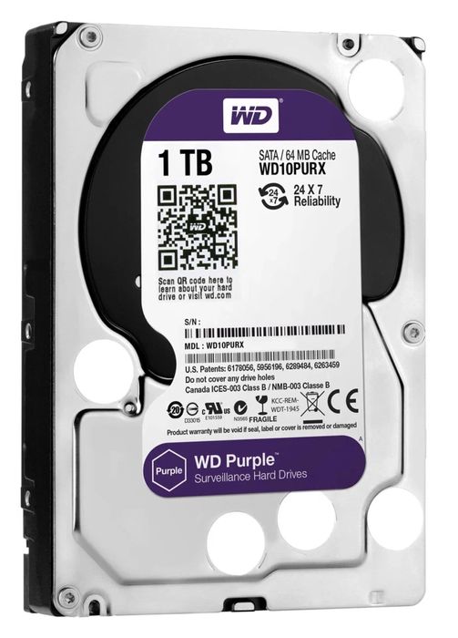 WD PURPLE HDD 1TB оригинал перечисление есть