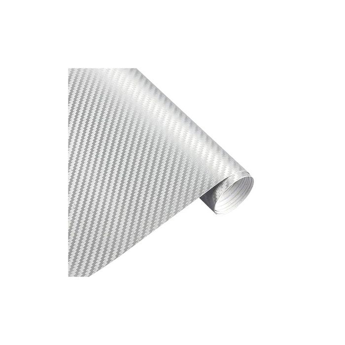 Folie carbon 3D argintie bubble free 1mx1.5m ERK