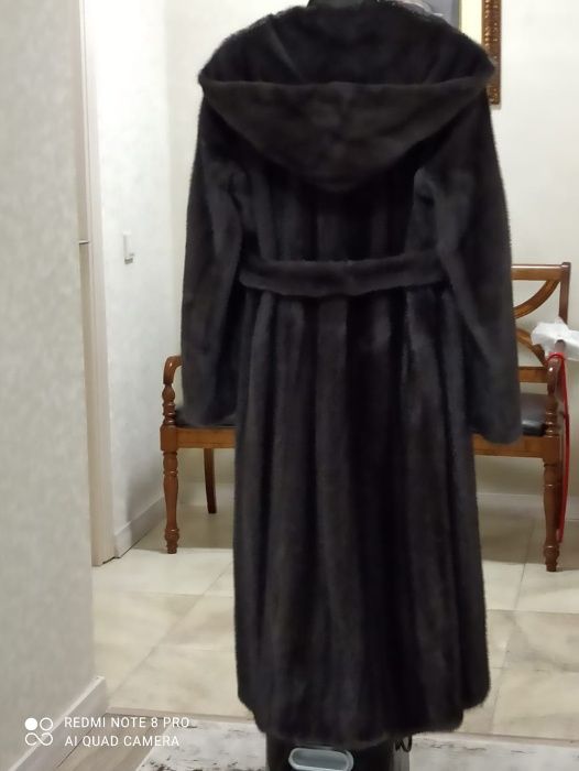 шуба норковая графит