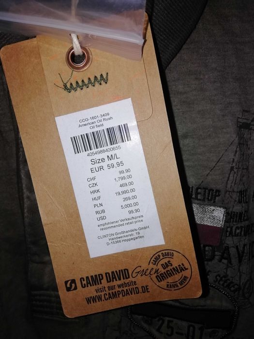 Camp David нова оригинална тениска поло с яка мъжки M/L памучна