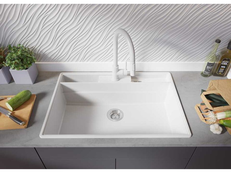 Бяла кухненска гранитна мивка Ню Йорк 80 Multispace 780 x 530 мм
-22%