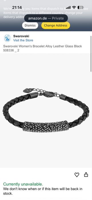 Bratara Swarovski piele