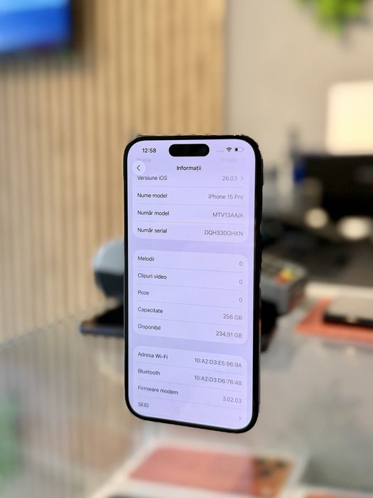 **ATS GSM**iPhone 15 Pro 256GB / Baterie86% / Garantie