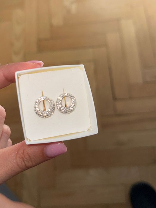 Сребърни обеци Palladium с кристали Swarovski