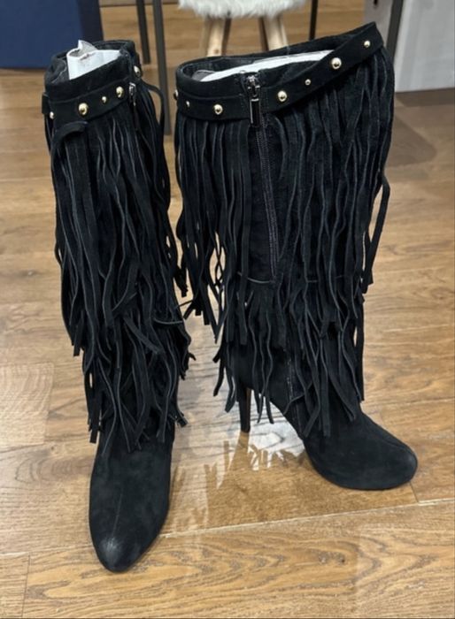 Cizme Roberto Venuti Piele Naturala (Cu Franjuri si Medalion)