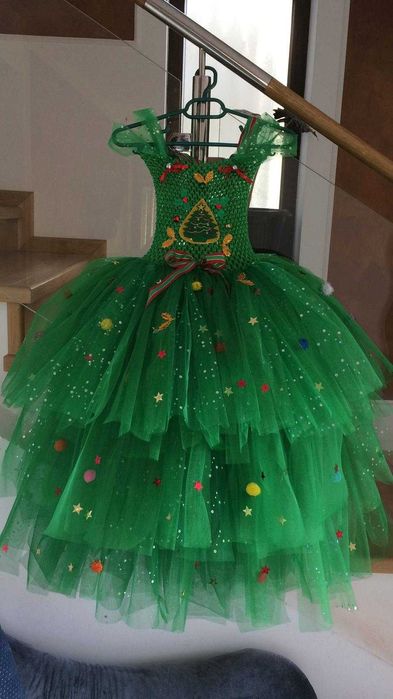 Rochita TUTU Brad Bradut verde serbare iarna Craciun