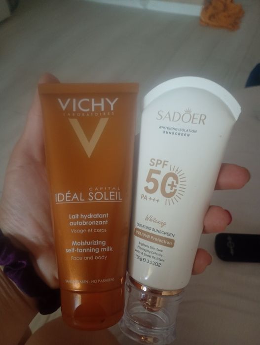 Слънцезащита  Vichy  за бронзов тен ,Серуми 2 в 1 за р