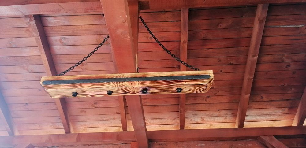 Дървен полилей за навес или беседка