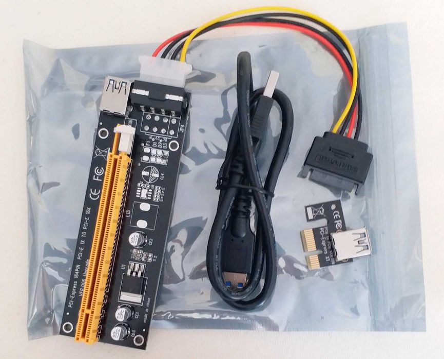 Adaptor extensie PCiEx X1 la X16 pe USB - Riser Card Extender PCI E PCIe M.2