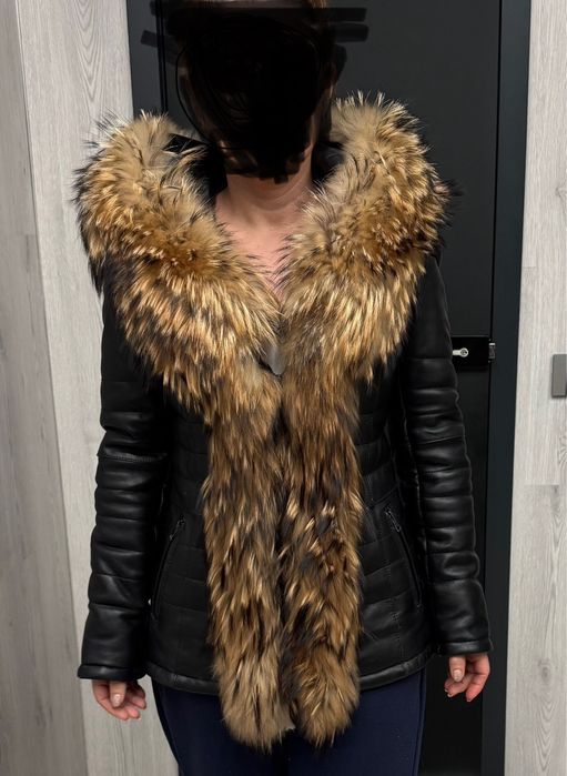 Дамско зимно кожено яке