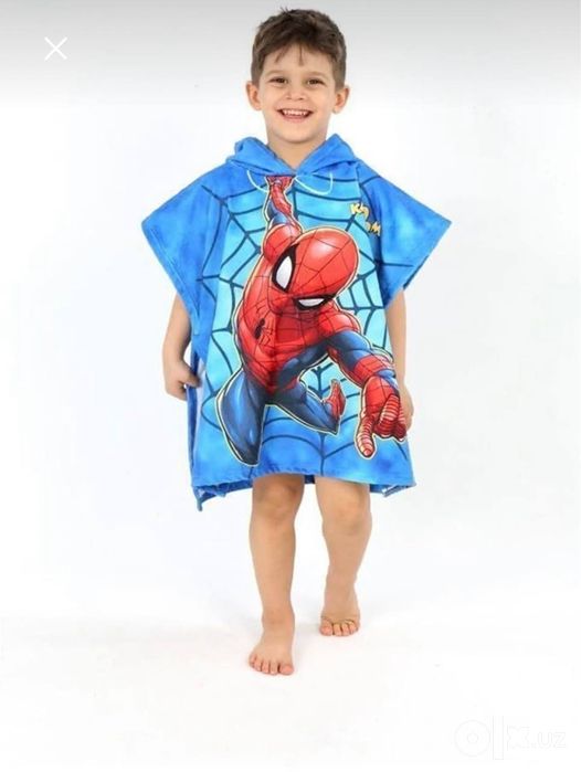 Детское полотенце-пончо sochiq poncho Spiderman Superman Hulk Batman