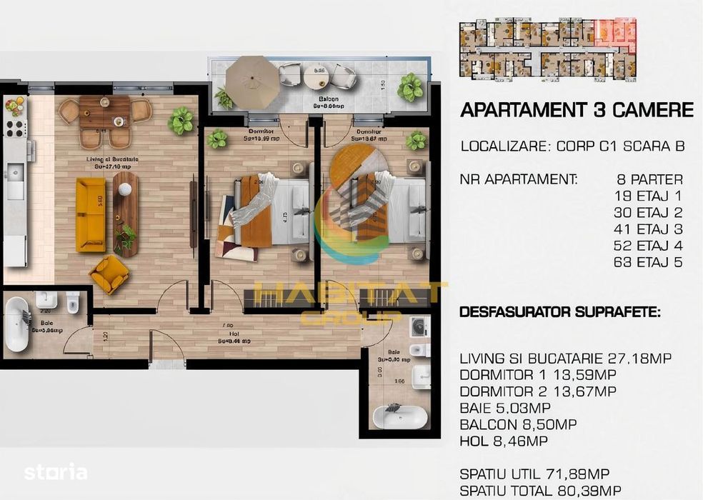 Apartament 3 camere Gradina Proprie aproape Metrou Berceni — fotografia 1