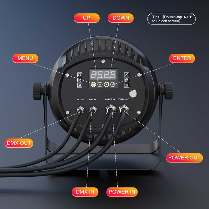 Spot Disco LED 300W, impermeabil IP65, lumină de scenă RGBW, spot LED Par, lumină disco, lumină de petrecere