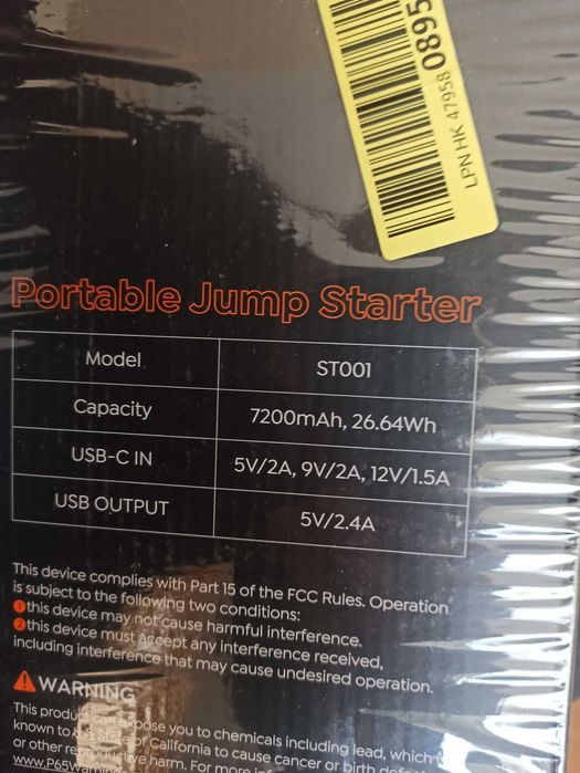 Starter jump vac 7500mAh 4 in 1