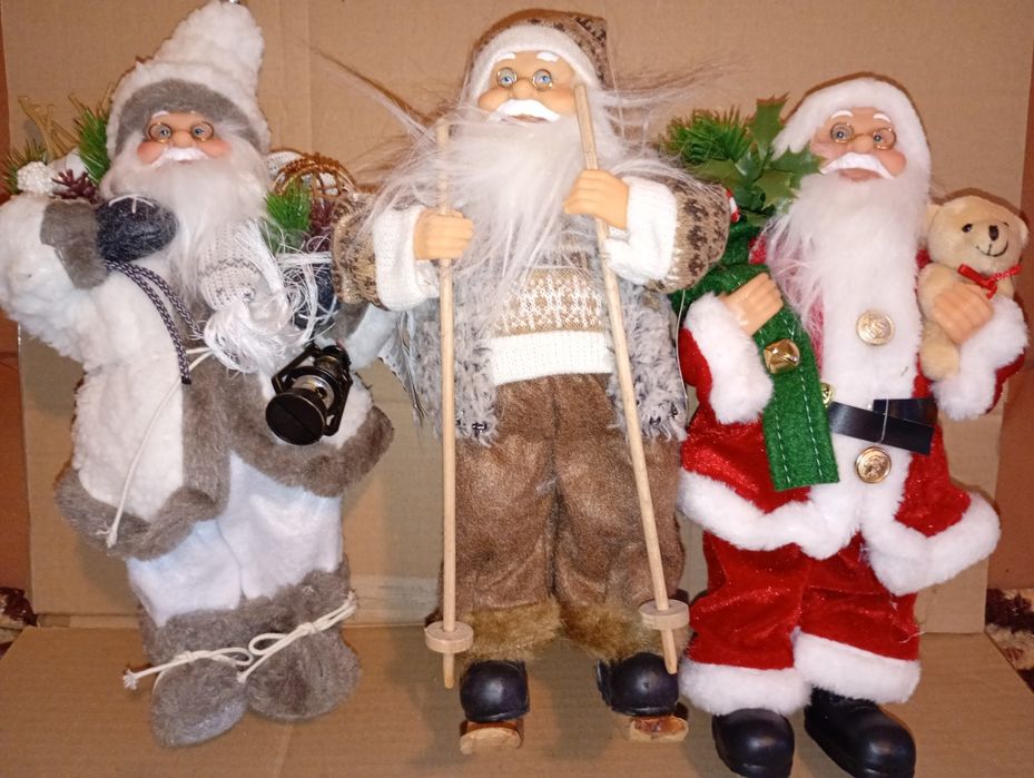 Figurina Mos Craciun 30 cm brad cadou sanie schi papusa