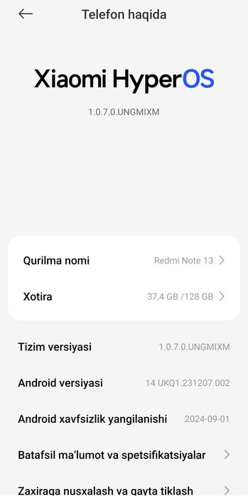 Redmi note 13 karobka dakument