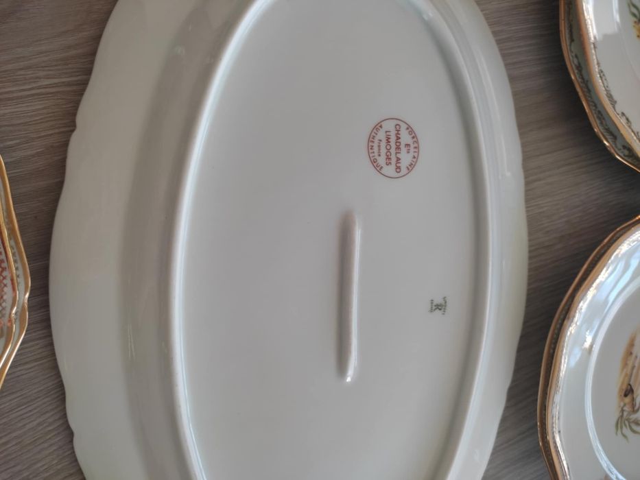 Комплект порцеланови чинии с риби за НИКУЛДЕН* Лимож* Франция*