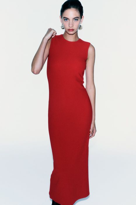 Червена рокля без ръкав Zara ZW Collection