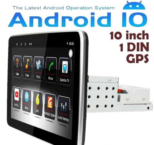 Универсална мултимедия 10 инча за автомобил ANDROID 1 DIN блутут GPS