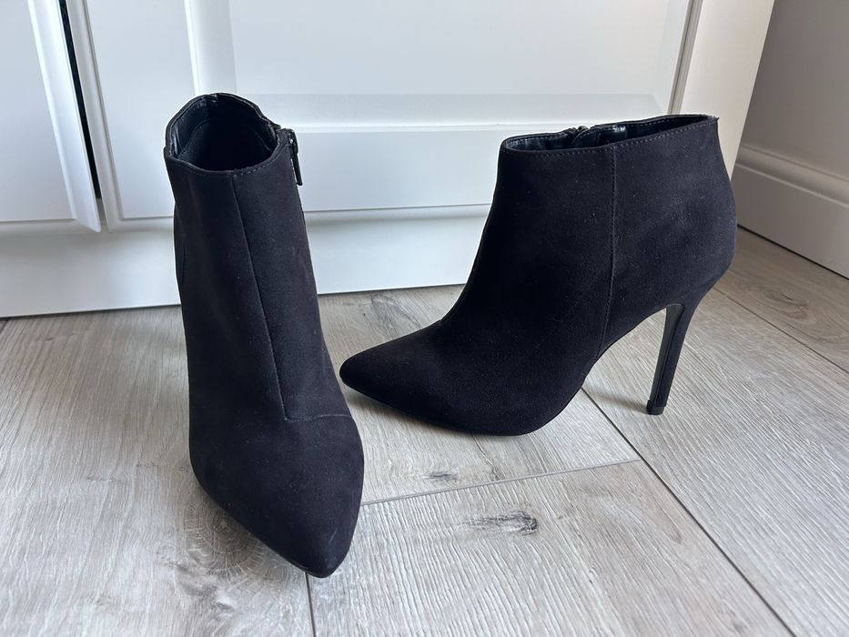 Botine dama din imitatie de piele intoarsa