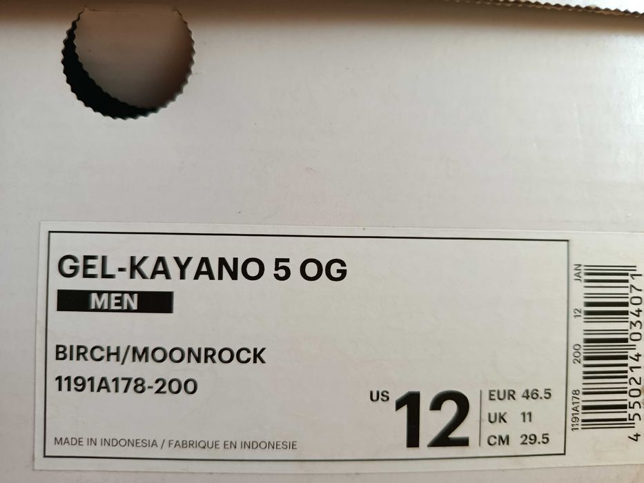 2 чифта Мъжки маратонки asics gel kayano 5 og, номер 46.5