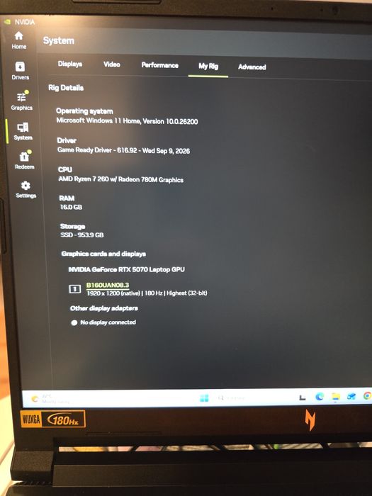 Laptop Gaming Acer Nitro V16 AI rtx 5070