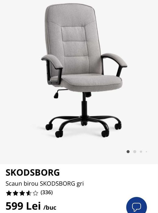 Scaun de studiu ergonomic SKODSBORG JYSK, stare foarte bună, vând cu 450 lei (negociabil), Târgu Mureș