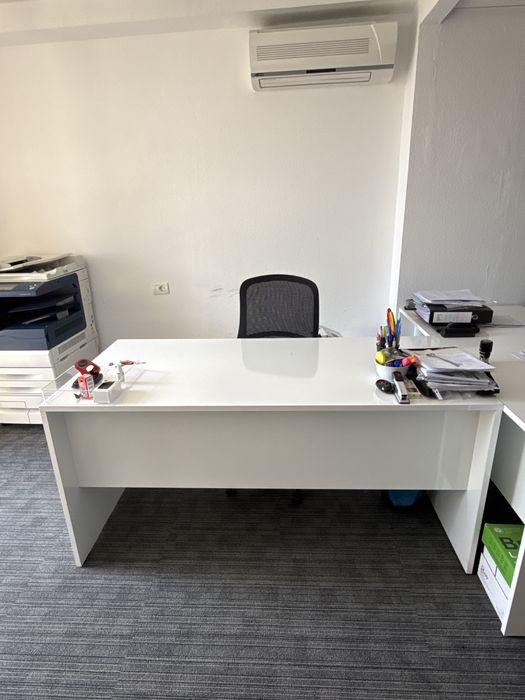 Birou alb modern x2 (77 cm latime 1,76 diagonala )