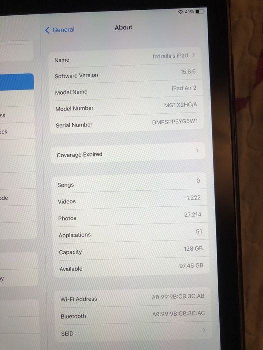 Tableta apple aipad air 2